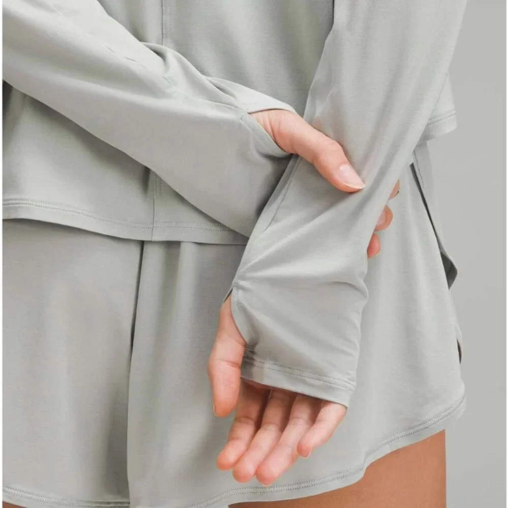 Lululemon Modal Relaxed-Fit Lounge Long-Sleeve Shirt Jade Grey - Picture 2 of 7